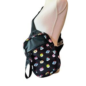 Nike Kids Black Sling Bag with Colorful Emoji Print Like New